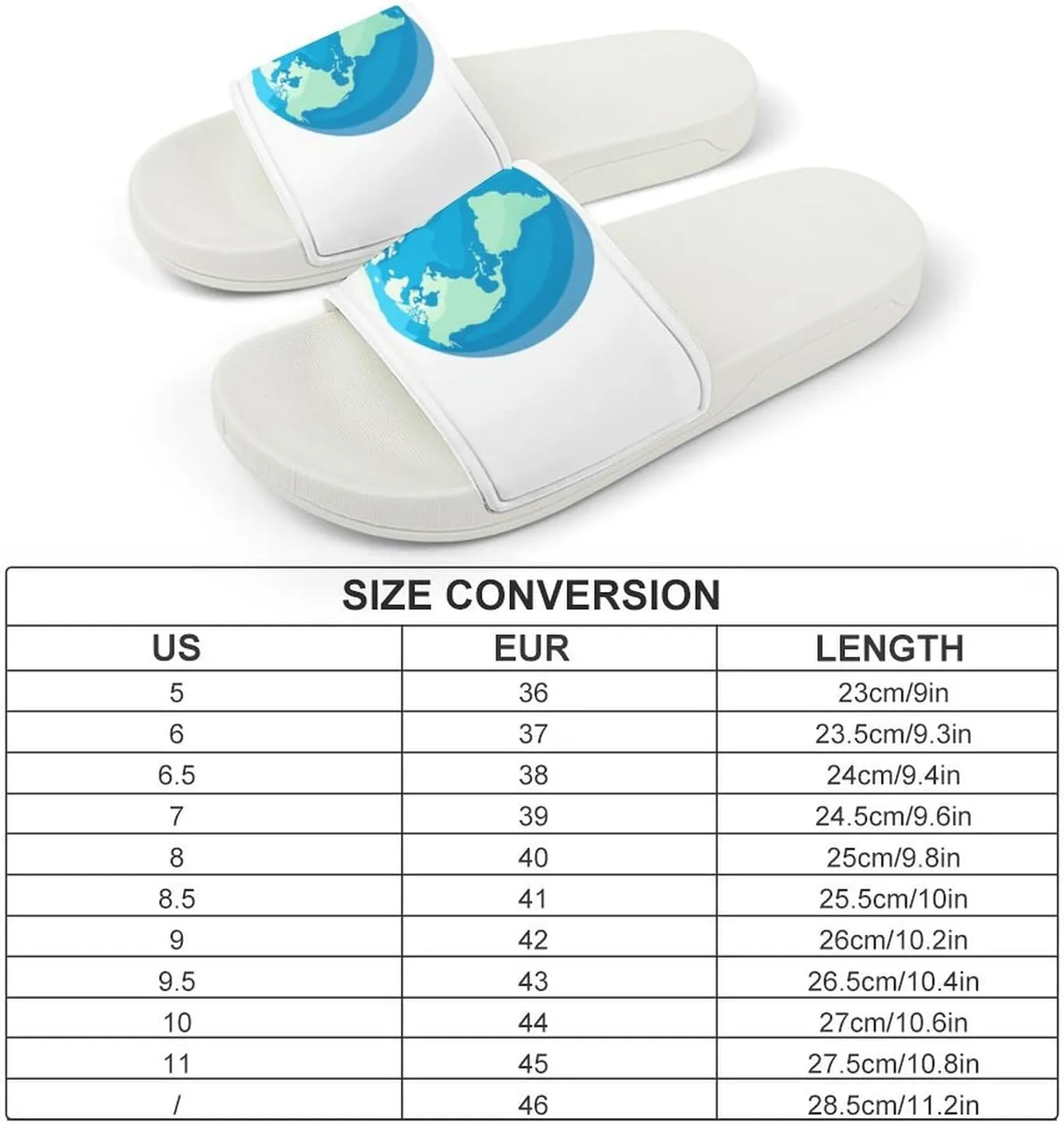 Cartoon Earth Open Toe Slippers for Women And Men Non Slip Shower Slippers Home Slippers