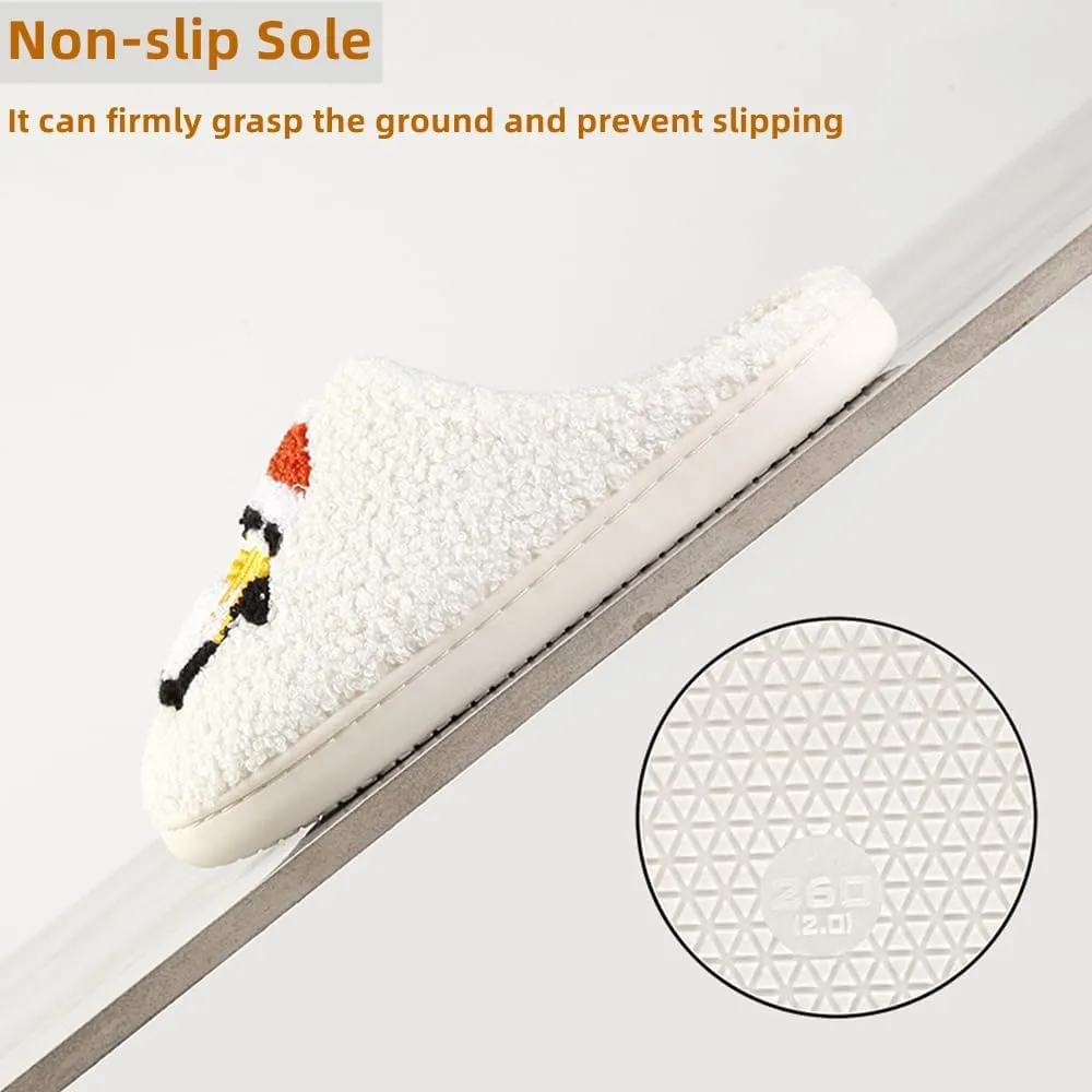 Cartoon Slippers for Womens Mens Cute Cozy Plush Warm Slip-on House Shoes for Indoor and Outdoor Meet Me at Midnight Strawberry Mushroom Evil Eyes Love Heart Slippers