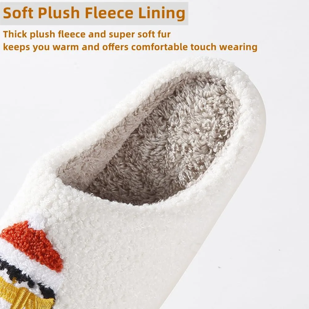 Cartoon Slippers for Womens Mens Cute Cozy Plush Warm Slip-on House Shoes for Indoor and Outdoor Meet Me at Midnight Strawberry Mushroom Evil Eyes Love Heart Slippers