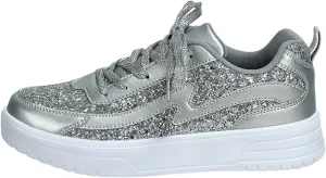 Casual Thick Soled Sneakers New Glossy Fashion Women's Shoes Low Top Lace Up Flat Shoes Couples' Woman's Sandals Size 9