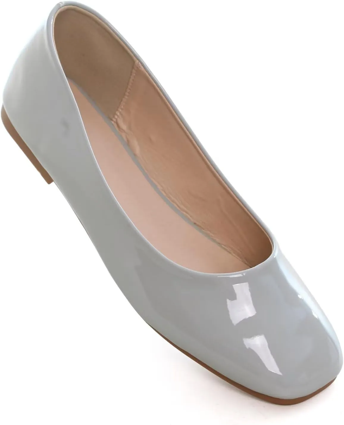 ChaiRong Zhou Women Square Toe Ballets Flats Comfort Slip On Walking Shoes for Driving