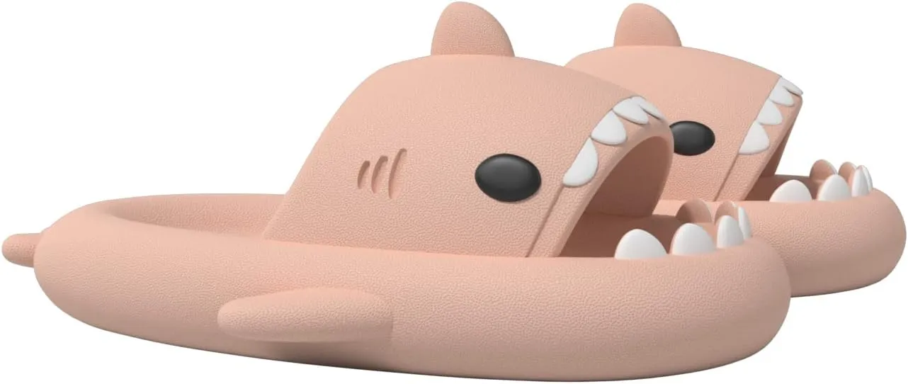 ChayChax Boys Girl Cloud Shark Slides Non-Slip Novelty Open Toe Sandals Extremely Comfy Cushioned Thick Sole Cute Cartoon Shower Slippers Indoor & Outdoor