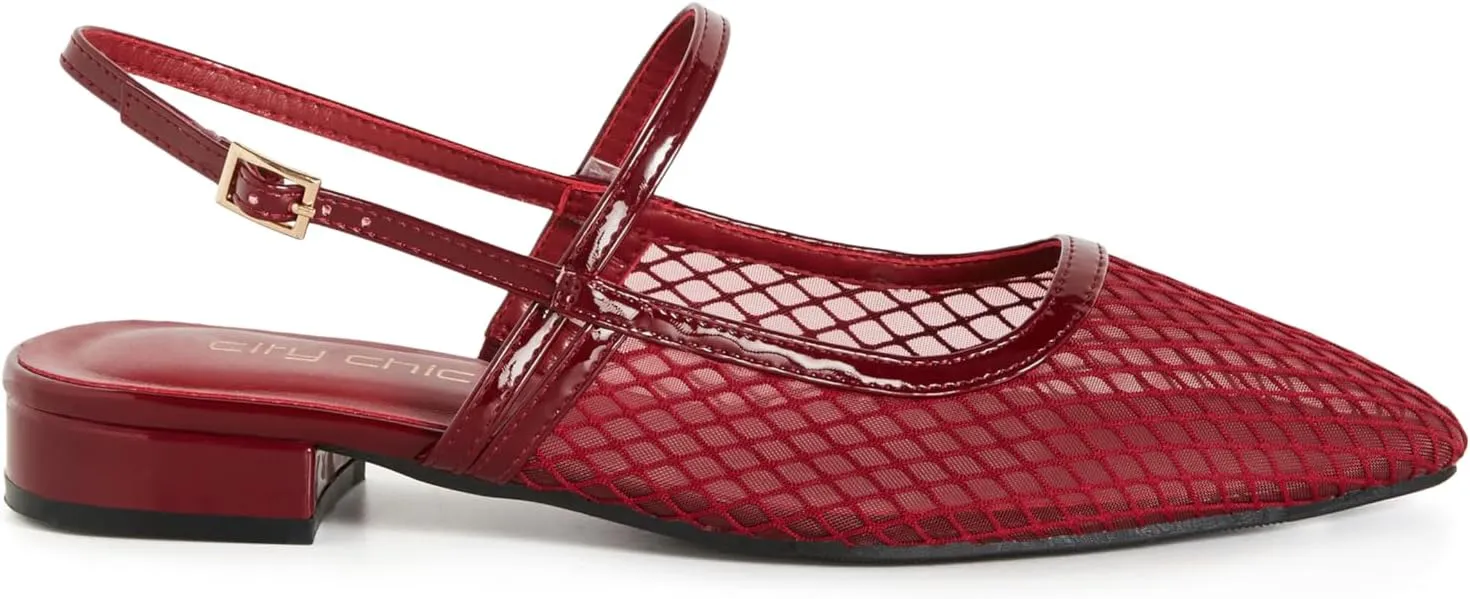 City Chic Women's Flat - Wide FIT Lily Mesh