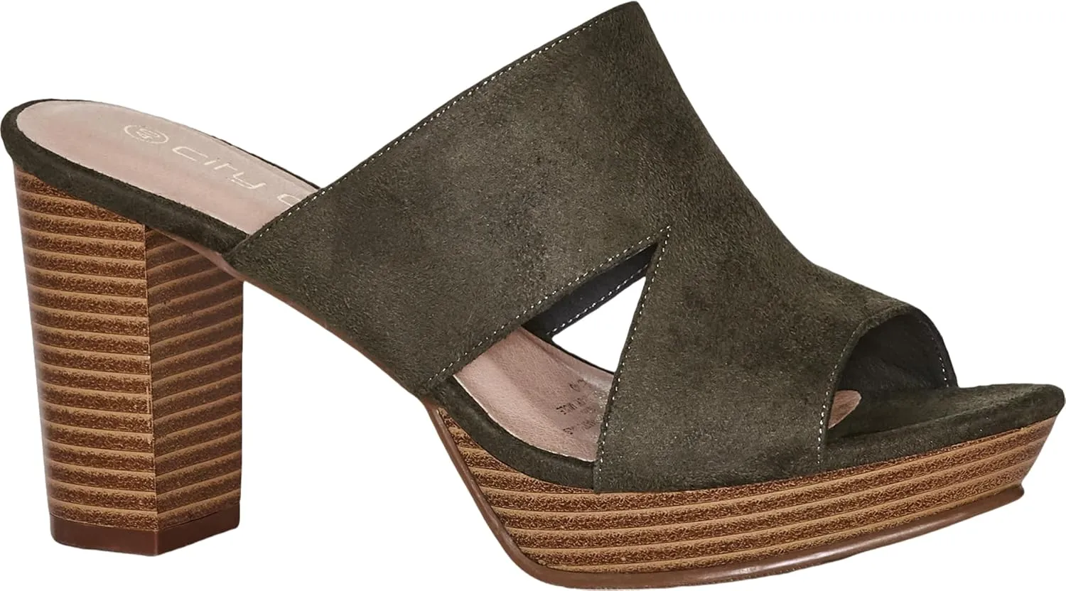 City Chic Women's Wide Fit Remy Mule Platform