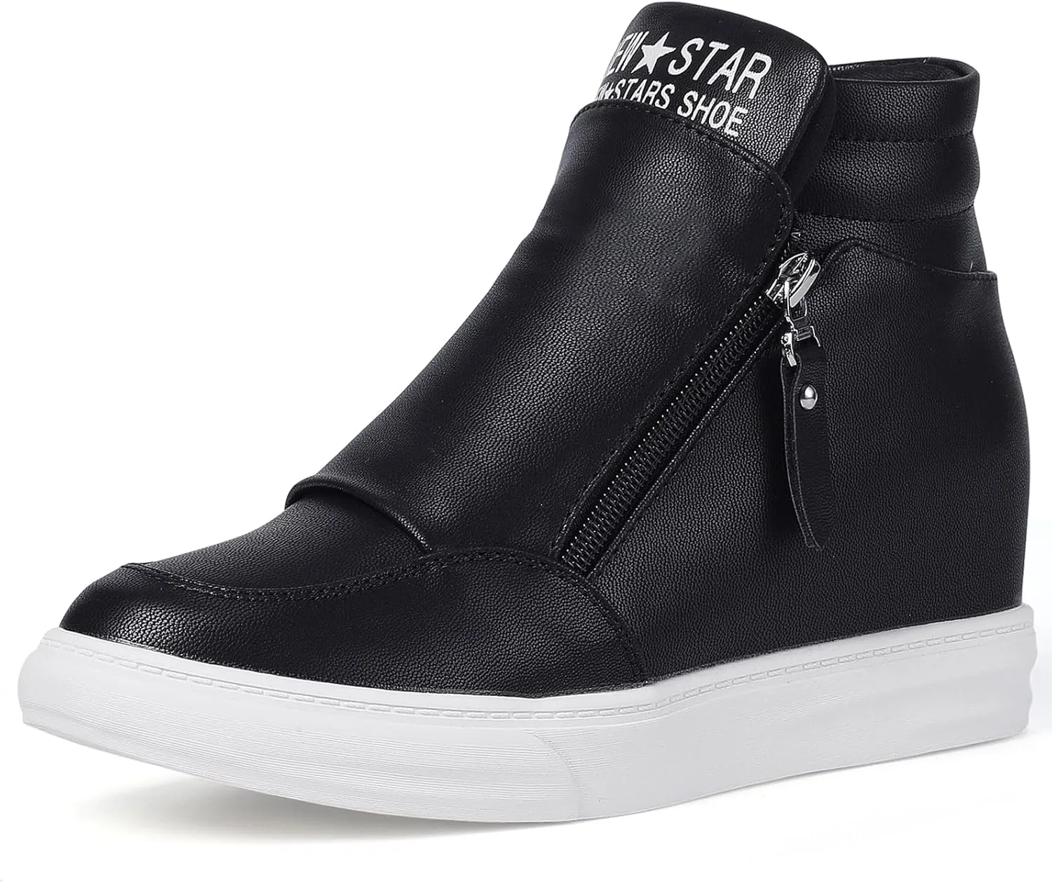Ckrola Womens Fashion Platform Shoes Hidden Wedge Heel High Top Sneakers for Women Platform Boots Working Shoes Women