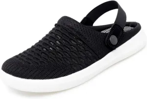 Clogs for Women Summer Casual Slip-on Mesh Mules Shoes Breathable Hollow Out Slippers Comfortable Closed Toe Sandals Fashion Open Back Slip On Shoes Lightweight Walking Slippers