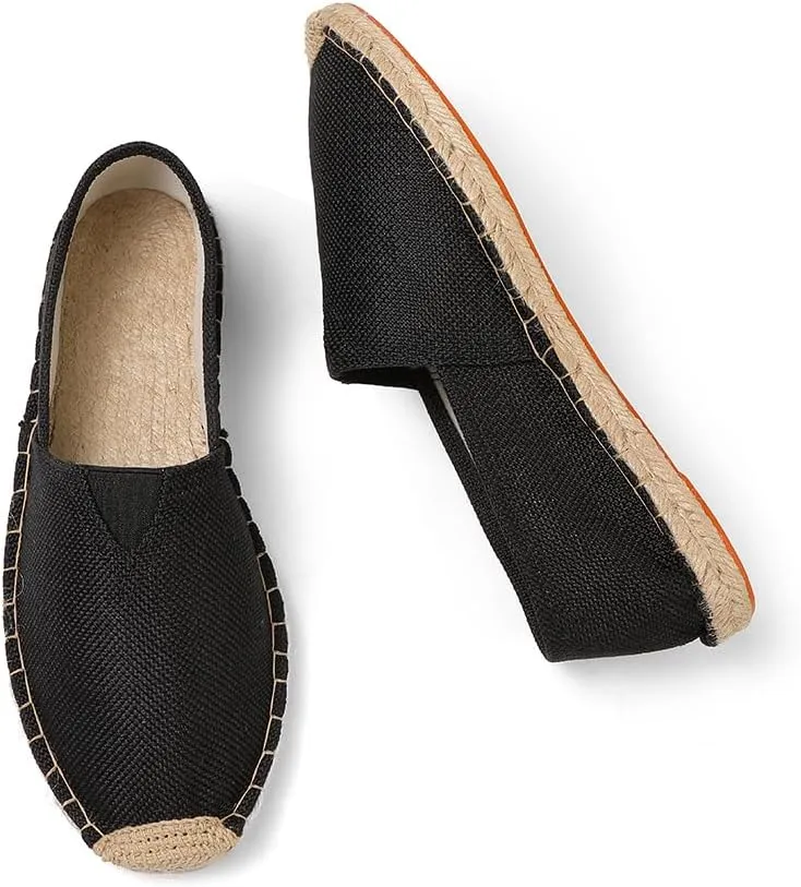 Closed Toe Canvas Slip on Flat Espadrilles Loafers for Men and Women
