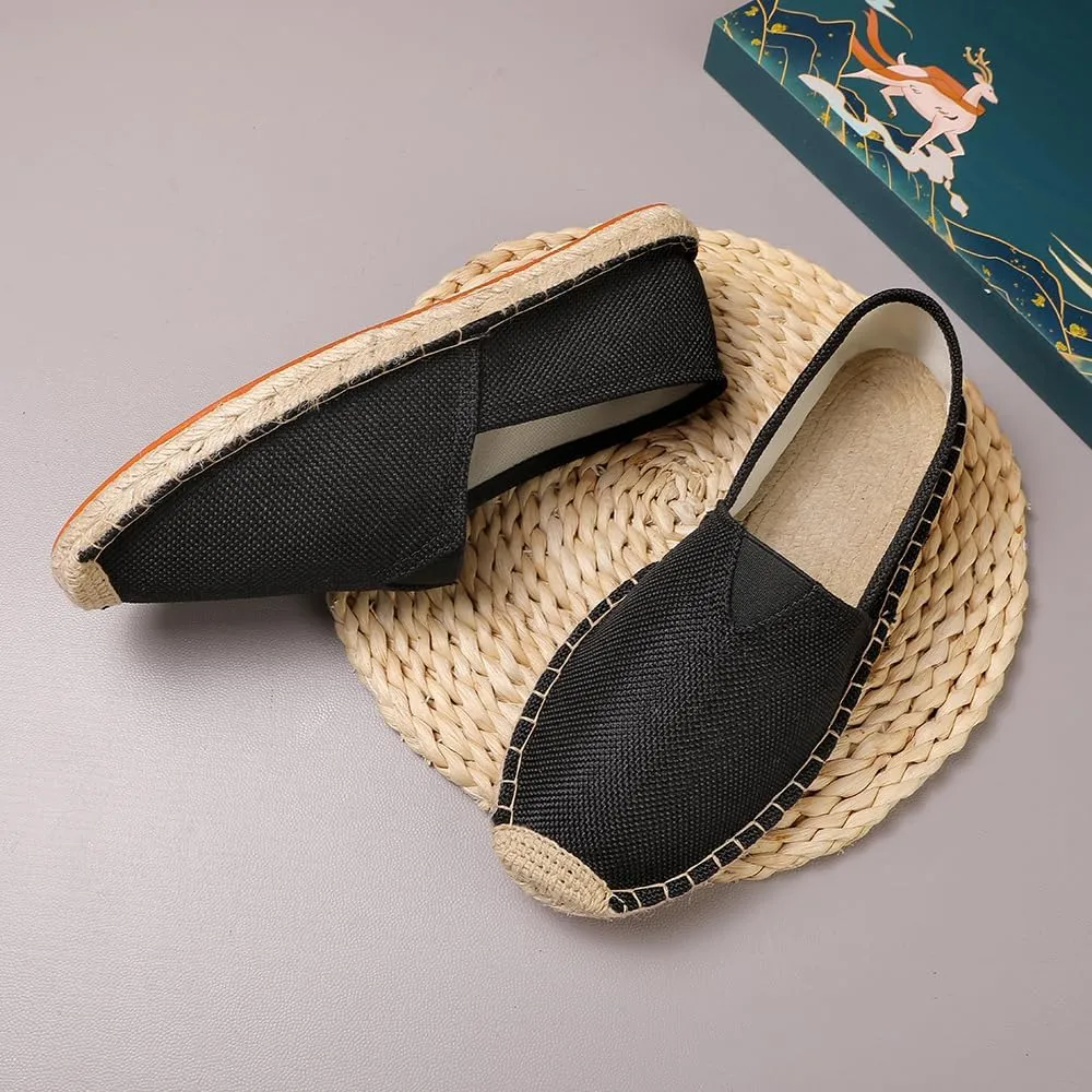 Closed Toe Canvas Slip on Flat Espadrilles Loafers for Men and Women