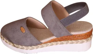 Closed Toe Platform Wedge Sandals for Women 2025 Summer Vacation Dressy Comfortable Anti Slip Beach Shoes with Adjustable Buckle Ankle Strap