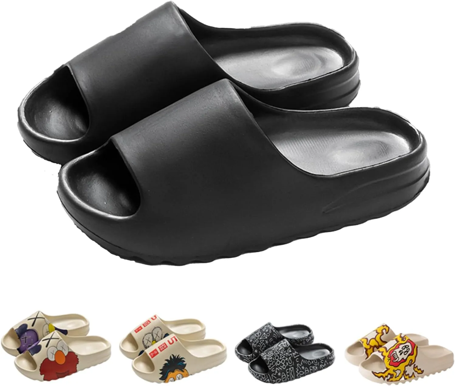 Cloud Slippers and Pillow Slippers for Women and Men,Quick Drying Open Toe Thick Soft Slides Slippers,Beach Shoes Water Shoes Non-Slip Indoor and Outdoor Sandals