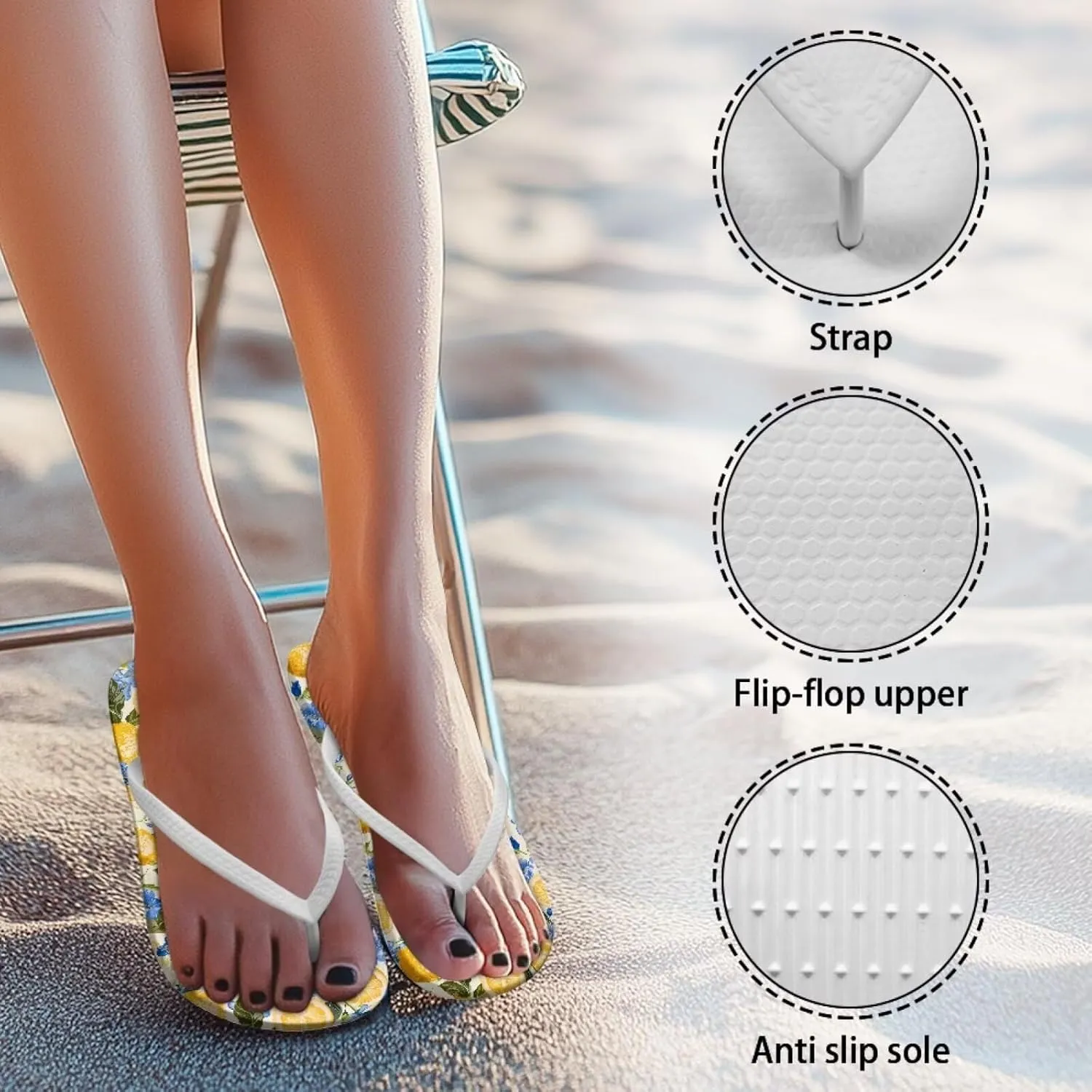 Coloranimal Flip Flops for Women Sandals Women Comfortable Womens Flip Flops House Slippers Beach Sandals Water Resistant Shower Shoes