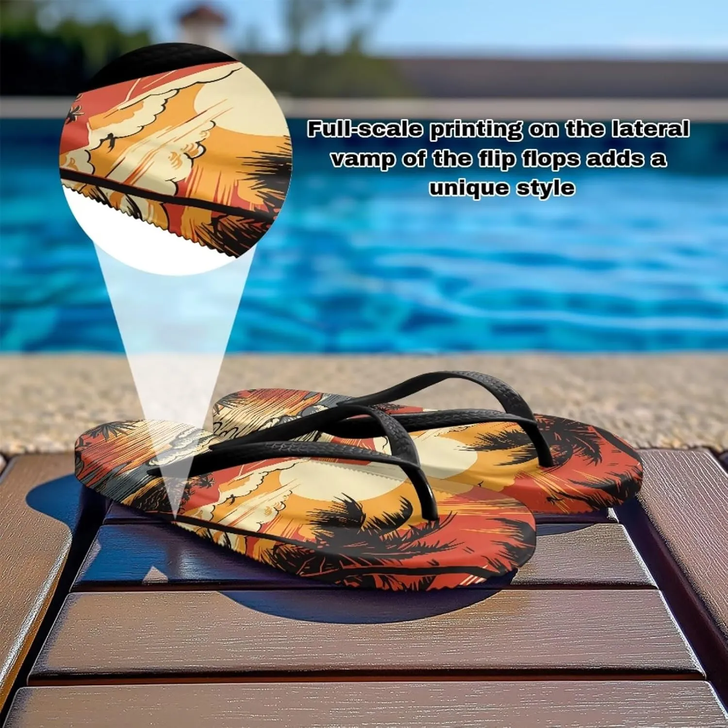 Coloranimal Flip Flops for Women Sandals Women Summer Beach Sandals Non Slip Shower Slippers Y Sandals Comfort Flip-Flops Slippers Thong Sandals