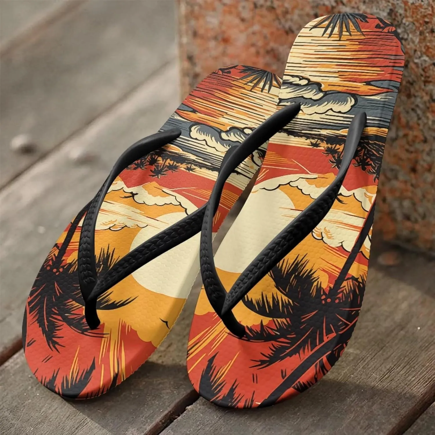 Coloranimal Flip Flops for Women Sandals Women Summer Beach Sandals Non Slip Shower Slippers Y Sandals Comfort Flip-Flops Slippers Thong Sandals
