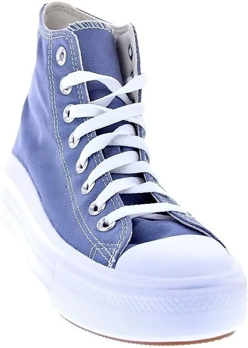 Converse Unisex Chuck Taylor All Star Move Hi Top Canvas Sneaker - Lace up Closure Style - Dark Blue