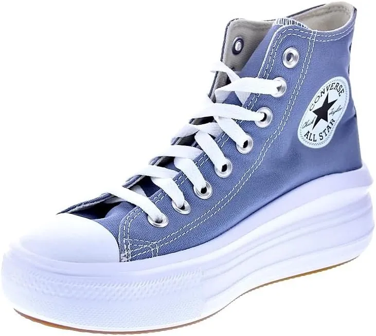 Converse Unisex Chuck Taylor All Star Move Hi Top Canvas Sneaker - Lace up Closure Style - Dark Blue