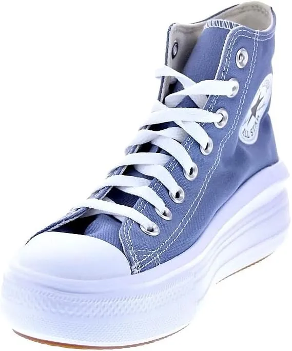 Converse Unisex Chuck Taylor All Star Move Hi Top Canvas Sneaker - Lace up Closure Style - Dark Blue