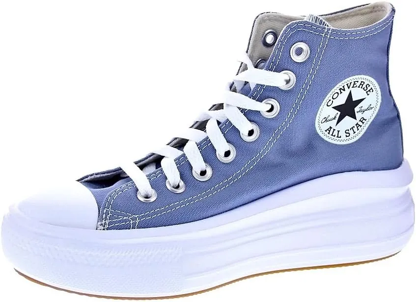 Converse Unisex Chuck Taylor All Star Move Hi Top Canvas Sneaker - Lace up Closure Style - Dark Blue