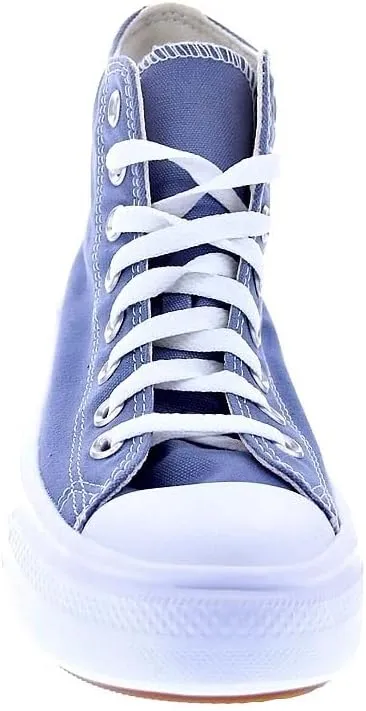 Converse Unisex Chuck Taylor All Star Move Hi Top Canvas Sneaker - Lace up Closure Style - Dark Blue