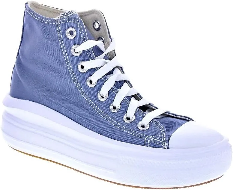 Converse Unisex Chuck Taylor All Star Move Hi Top Canvas Sneaker - Lace up Closure Style - Dark Blue