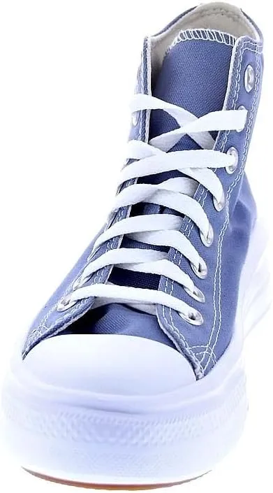 Converse Unisex Chuck Taylor All Star Move Hi Top Canvas Sneaker - Lace up Closure Style - Dark Blue