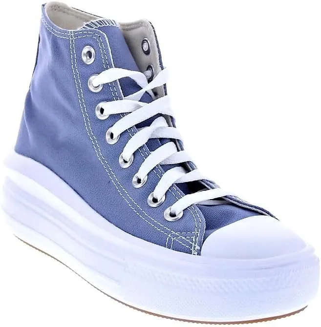 Converse Unisex Chuck Taylor All Star Move Hi Top Canvas Sneaker - Lace up Closure Style - Dark Blue
