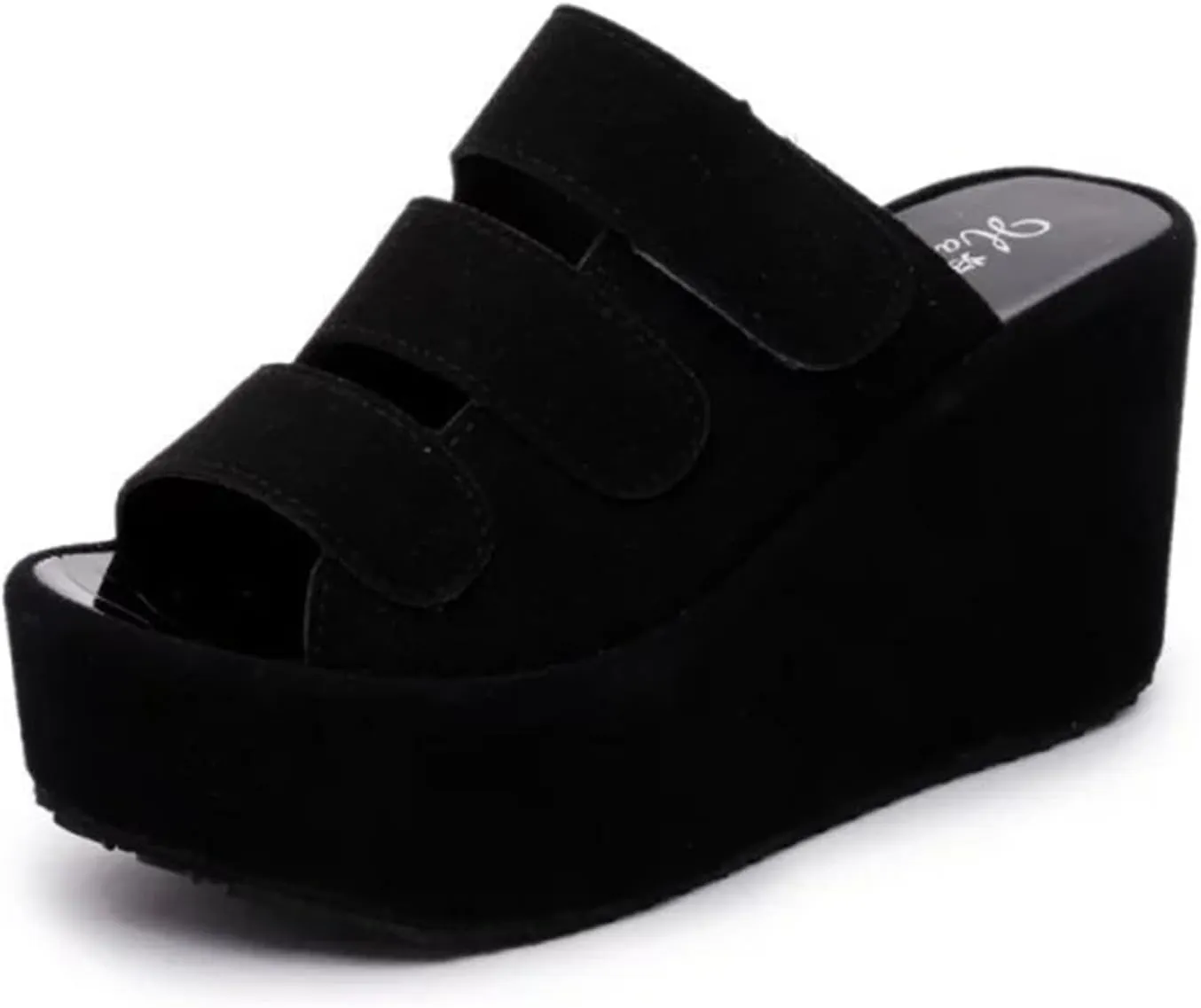 CROSSBABY Women’s Fish Mouth Open Toe Platform Wedge Sandals,Fashion Comfortable Non-Slip Slip on Lightweight Outdoor Wedges Slides Sandal Casual Shoes