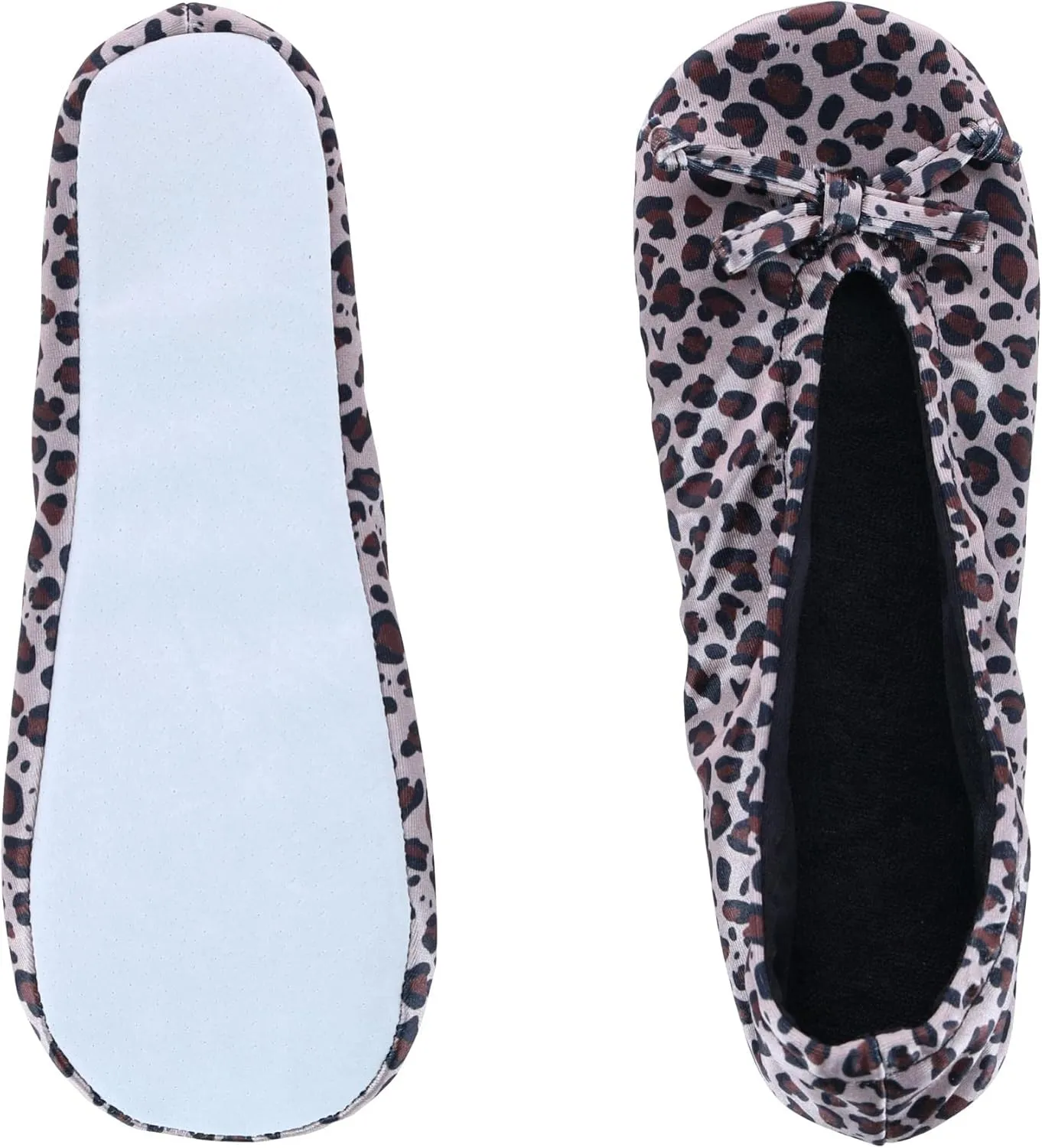 CTM® Women's Satin Ballerina Slipper House Shoe
