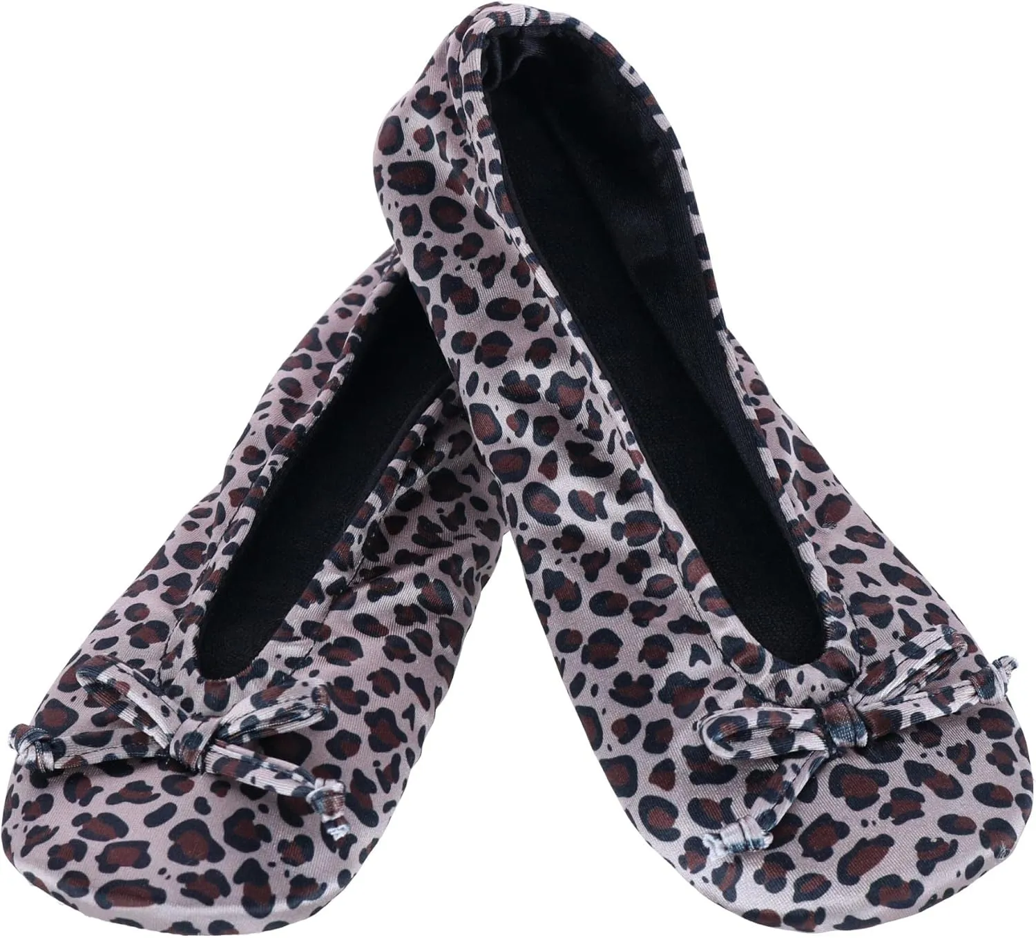 CTM® Women's Satin Ballerina Slipper House Shoe