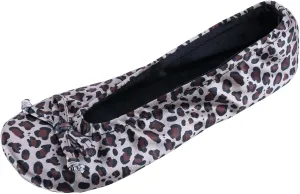 CTM® Women's Satin Ballerina Slipper House Shoe
