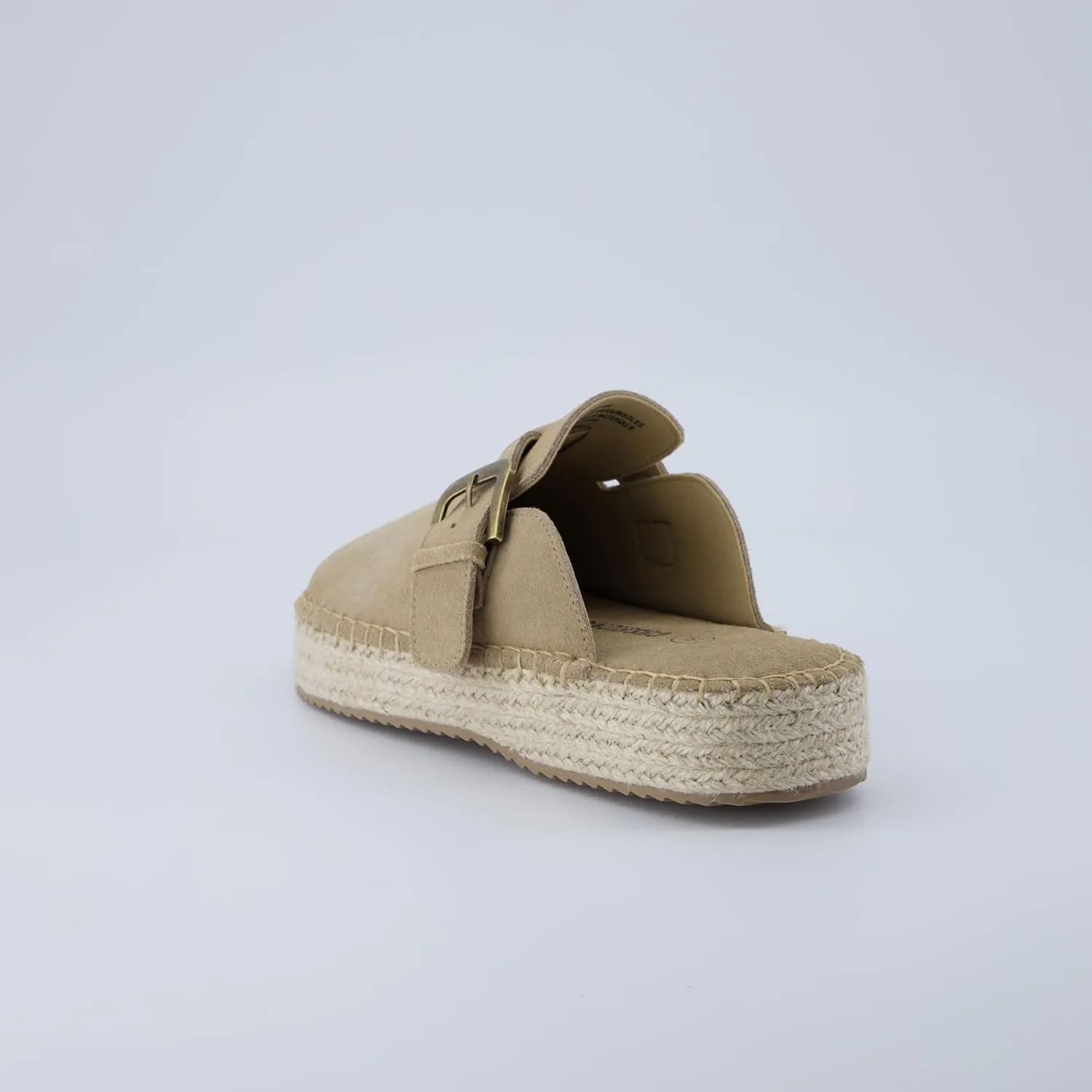 CUSHIONAIRE Andy Women’s Espadrille Mule – Suede Slip-On Clog with Adjustable Buckle, Cushioned Insole & Jute Platform