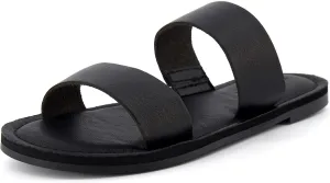 CUSHIONAIRE Women's Calico 2 band slide Sandal with  Comfort Foam