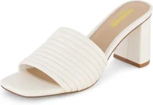 CUSHIONAIRE Women's Irma Strappy Block Heel Sandal  Memory Foam