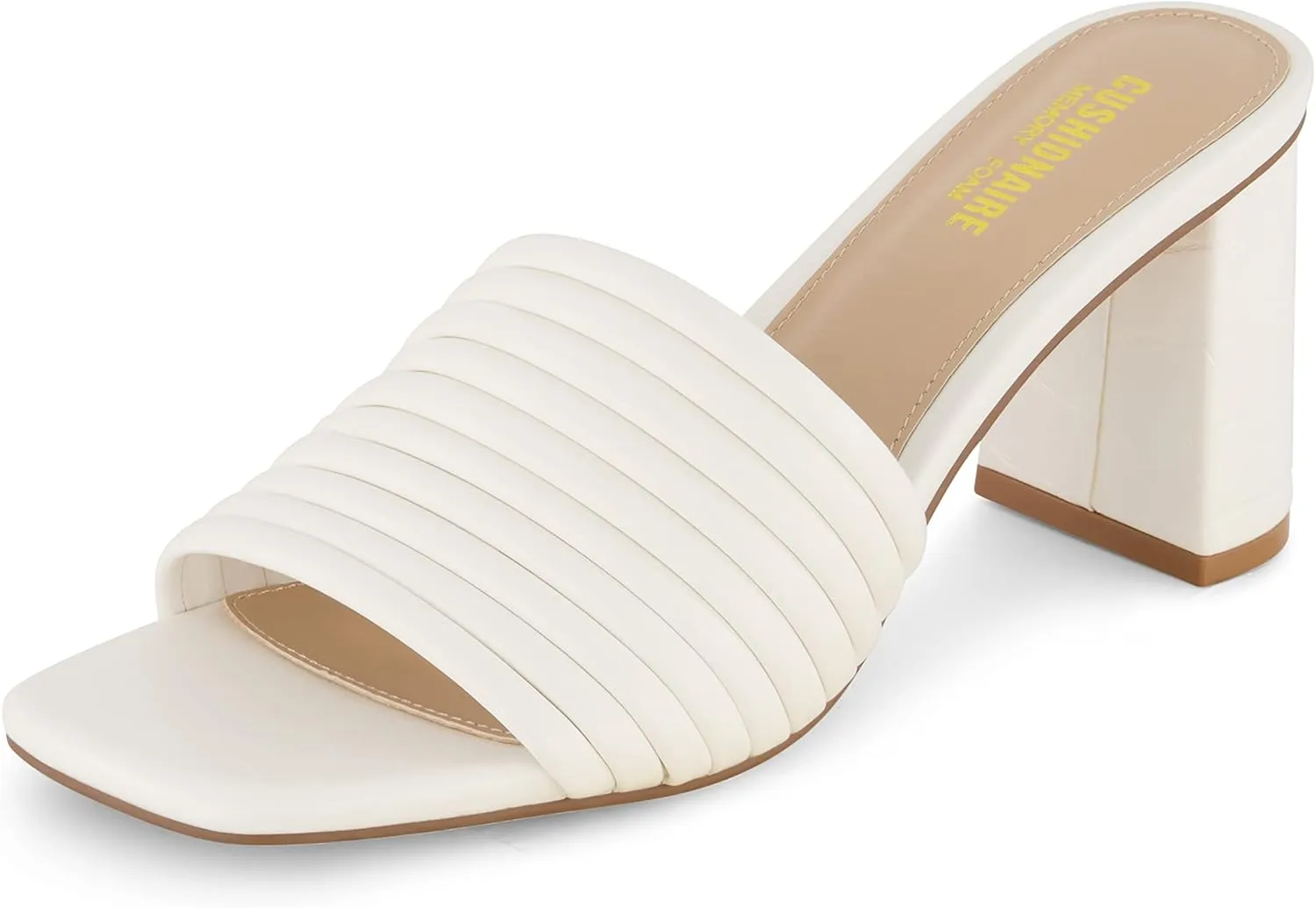 CUSHIONAIRE Women's Irma Strappy Block Heel Sandal  Memory Foam