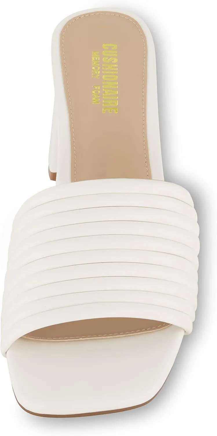 CUSHIONAIRE Women's Irma Strappy Block Heel Sandal  Memory Foam