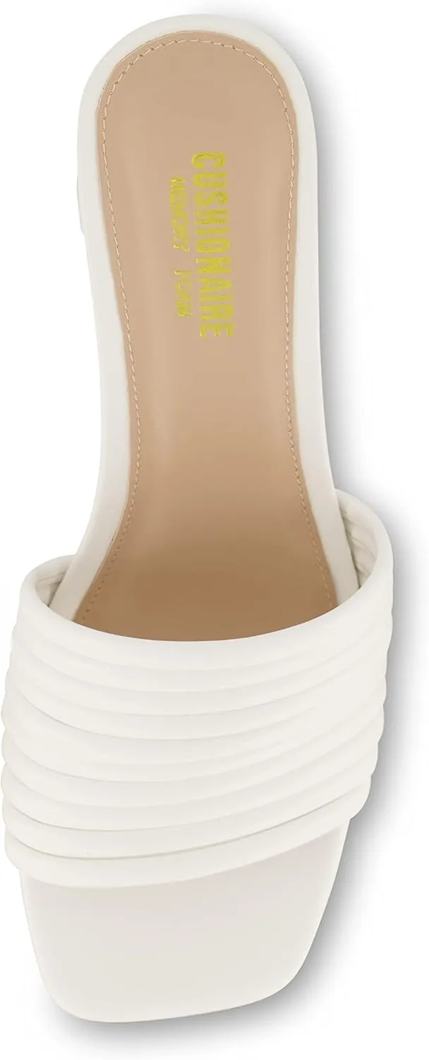 CUSHIONAIRE Women's Irma Strappy Block Heel Sandal  Memory Foam