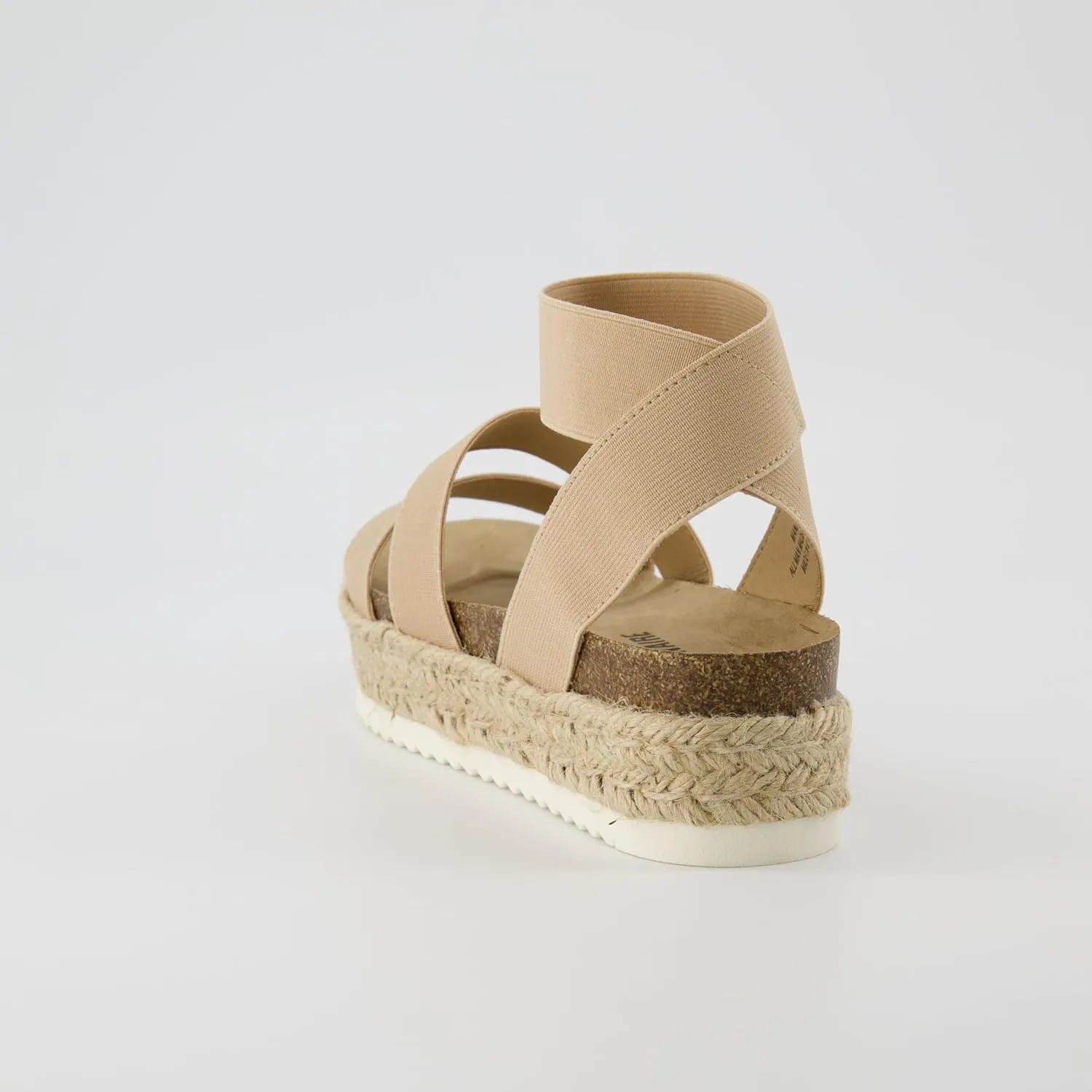 CUSHIONAIRE Women's Mandy Cork Espadrille Platform Sandal - Strappy Wedge with Arch Support,