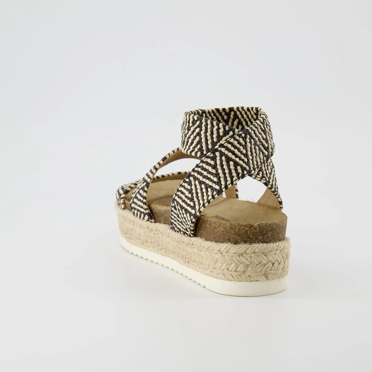 CUSHIONAIRE Women's Mandy Cork Espadrille Platform Sandal - Strappy Wedge with Arch Support,