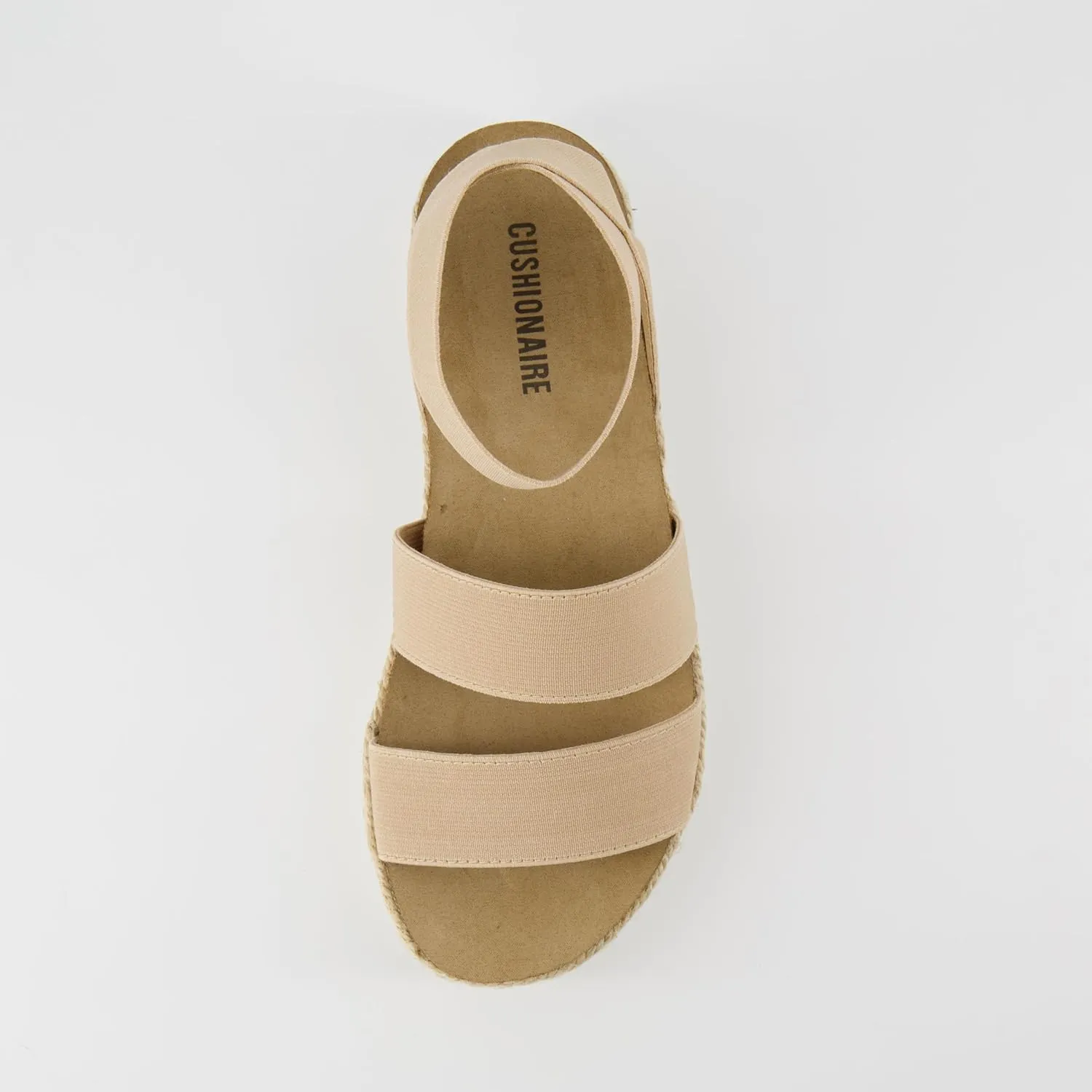 CUSHIONAIRE Women's Mandy Cork Espadrille Platform Sandal - Strappy Wedge with Arch Support,