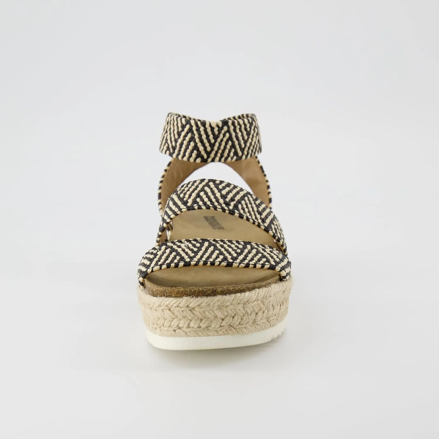 CUSHIONAIRE Women's Mandy Cork Espadrille Platform Sandal - Strappy Wedge with Arch Support,