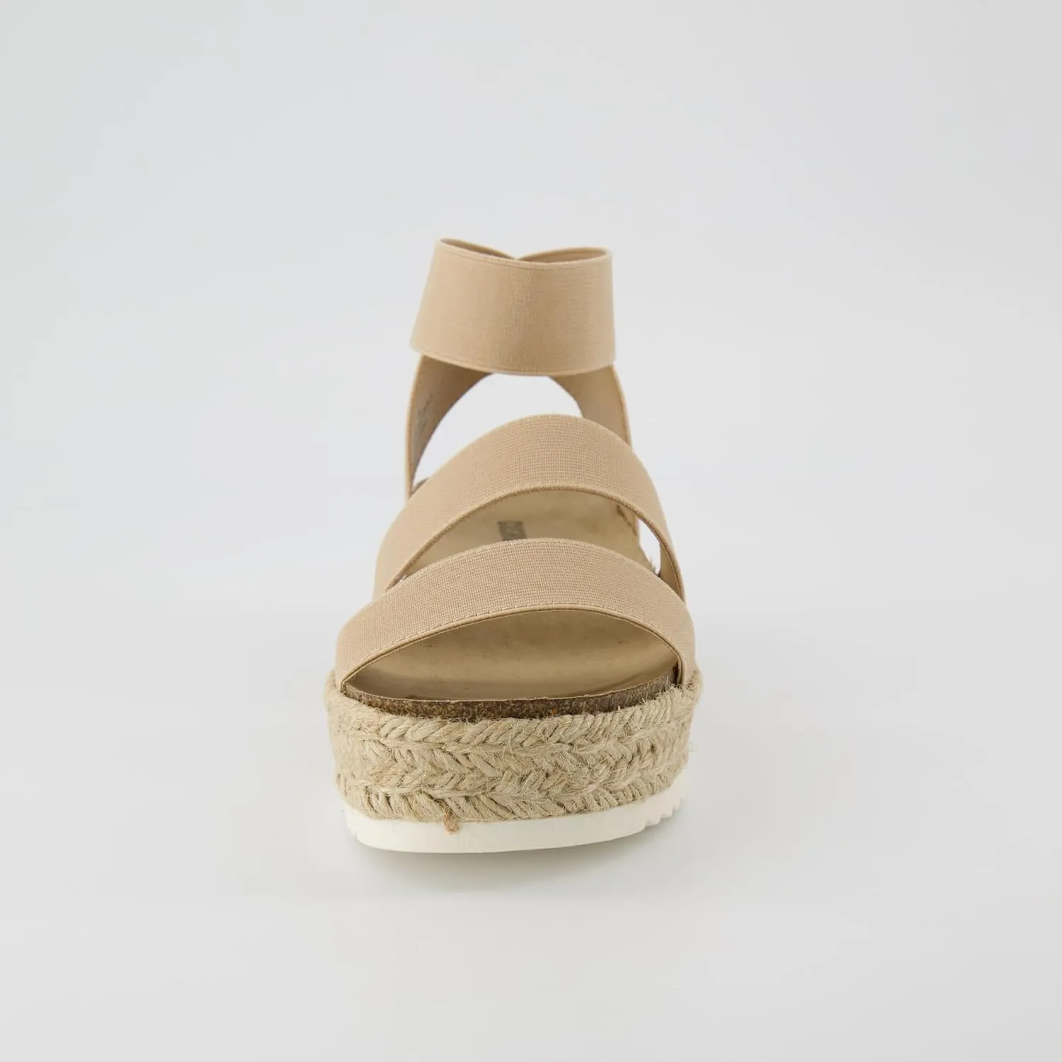 CUSHIONAIRE Women's Mandy Cork Espadrille Platform Sandal - Strappy Wedge with Arch Support,