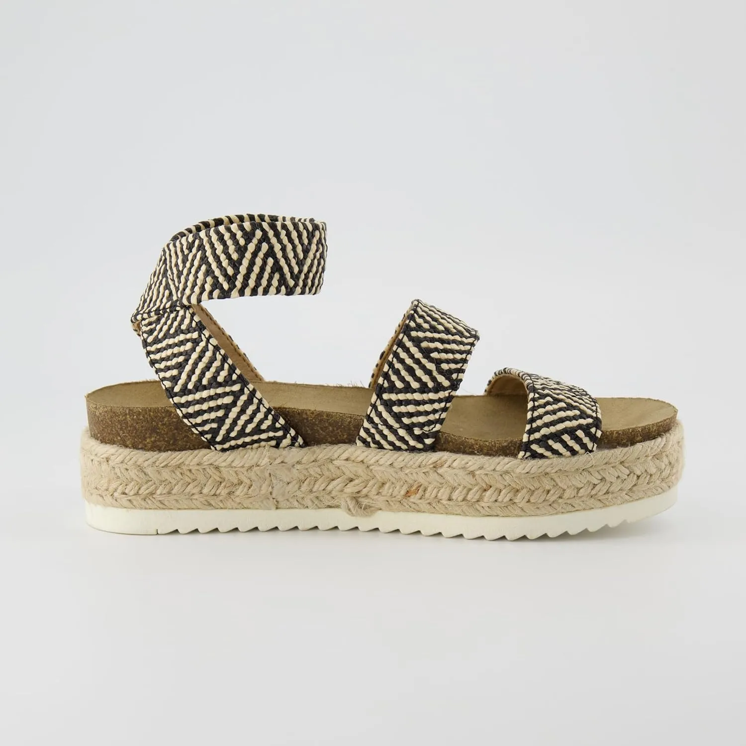 CUSHIONAIRE Women's Mandy Cork Espadrille Platform Sandal - Strappy Wedge with Arch Support,