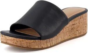 CUSHIONAIRE Women's Nano cork wedge sandal  Memory Foam, Wide Widths Available