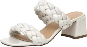 CUSHIONAIRE Women's Onyx braided Heel Sandal  Memory Foam, Wide Widths Available