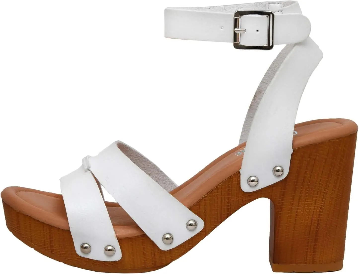 CUSHIONAIRE Women's Sandra Faux Wood Sandal  LiteSole Technology, Wide Widths Available