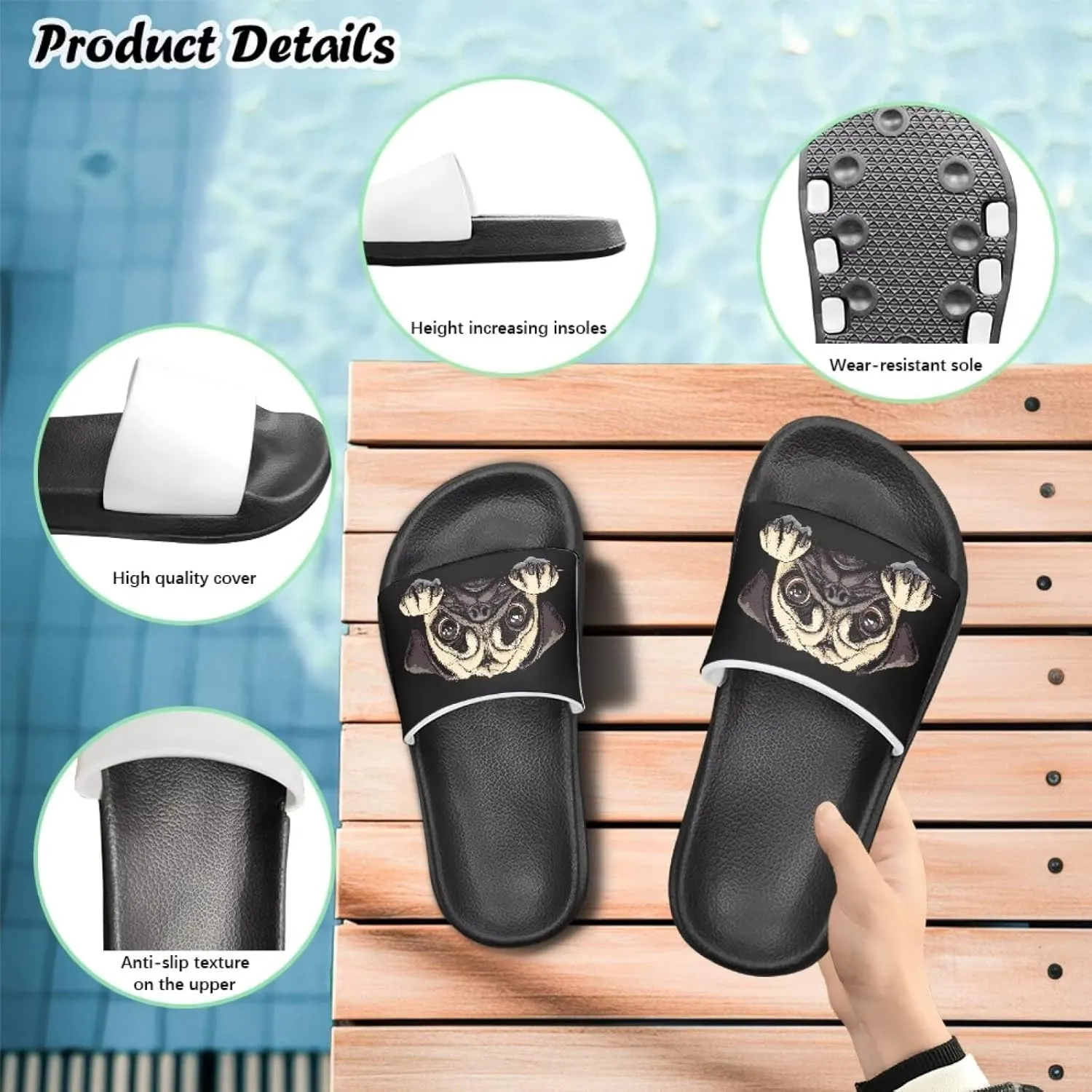 Cute Animals Summer Slippers for Boys Girls Indoor Kids Slide Sandals Comfort Cushion Footbed House Slipper