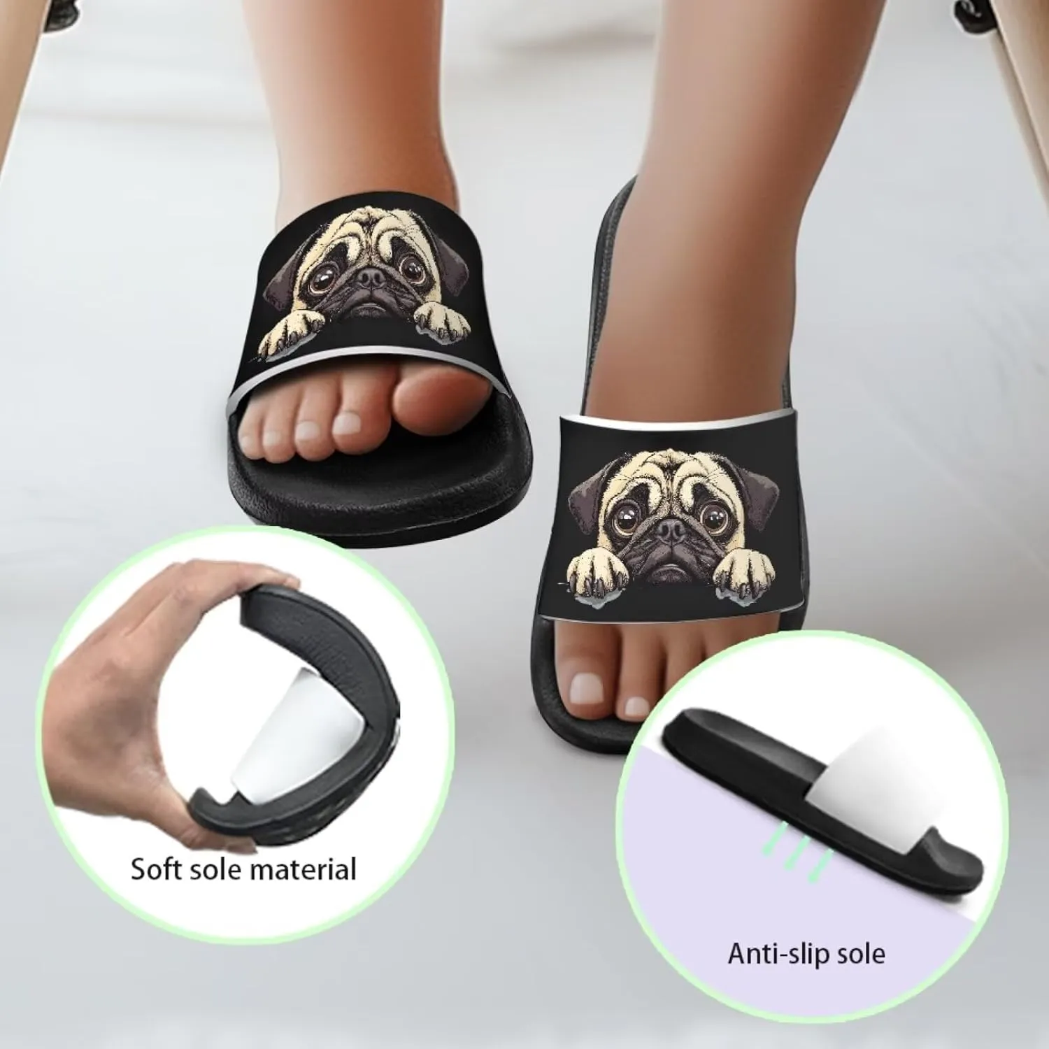Cute Animals Summer Slippers for Boys Girls Indoor Kids Slide Sandals Comfort Cushion Footbed House Slipper