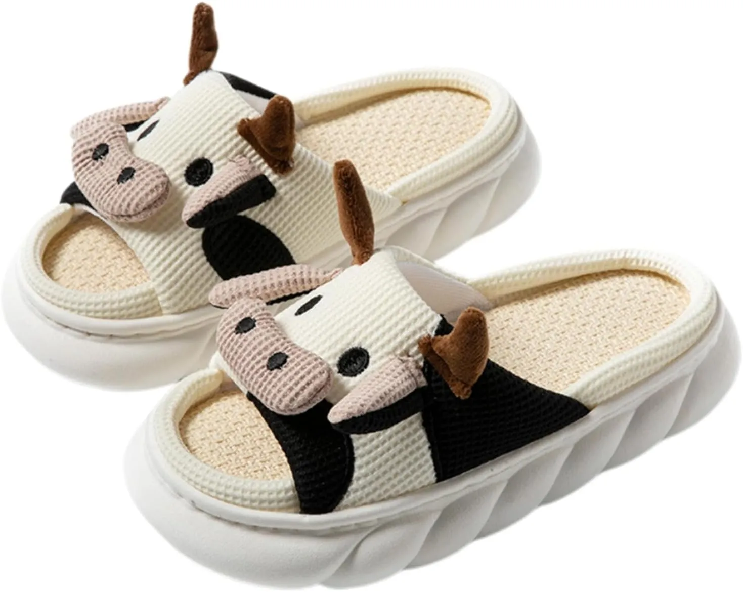 Cute Rabbit Lace Slippers, Animal Linen Slippers for Summer, Couple's Home Shoes
