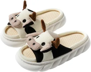Cute Rabbit Lace Slippers, Animal Linen Slippers for Summer, Couple's Home Shoes
