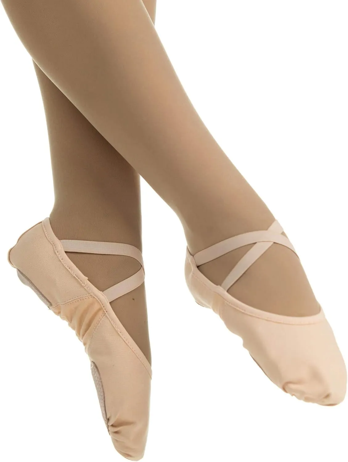 Danzcue Adult Stretch Canvas Split Sole Ballet Slipper