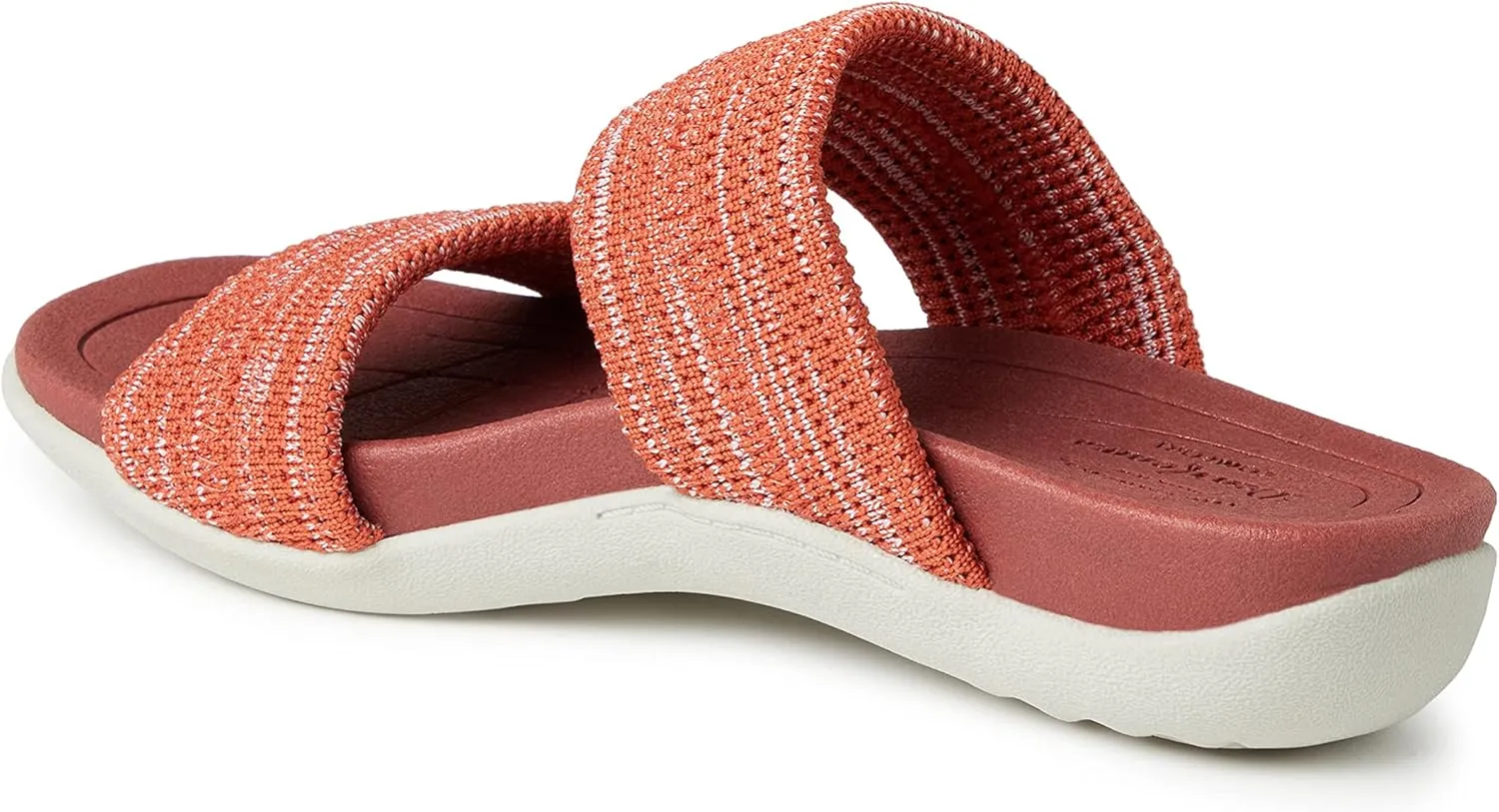Dearfoams Women's Original Comfort Blair Slip on Double Band Slide Sandal with Arch Support